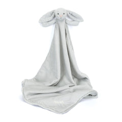 Personalized Bashful Silver Bunny Blankie - Jellycat