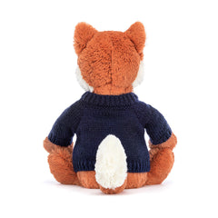 Bashful Fox Cub with Personalized Navy Jumper - Jellycat