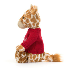 Bashful Giraffe with Personalized Red Jumper - Jellycat Online