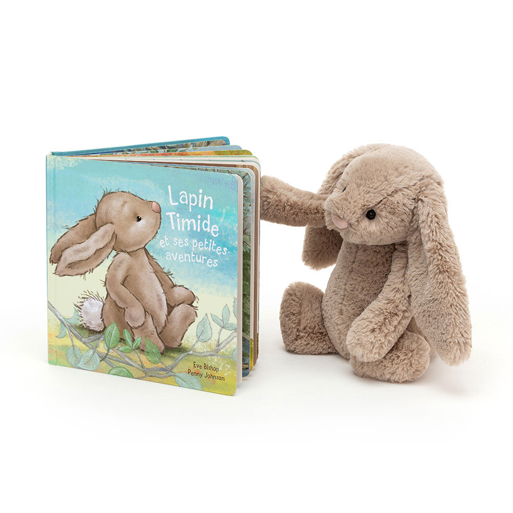 Lapin Timide Et Ses Petites Aventures & Bashful Beige Bunny Medium - Jellycat