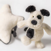 Bashful Black & Cream Puppy Musical Pull - Jellycat For Sale