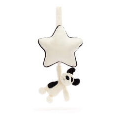 Bashful Black & Cream Puppy Musical Pull - Jellycat For Sale
