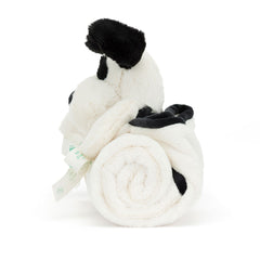 Bashful Black & Cream Puppy Blankie - Jellycat Sale