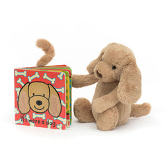 If I Were a Dog Board Book & Bashful Toffee Puppy Medium - Jellycat For Sale