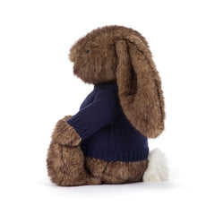 Hoppleston Luxe Bunny with Personalized Navy Jumper - Jellycat