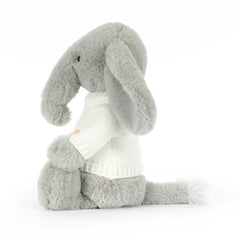 Bashful Luxe Elephant Thuddeus with Personalized Cream Jumper - Jellycat