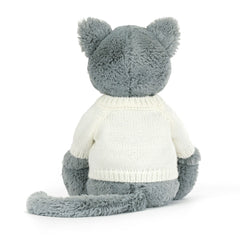 Bashful Kitten with Personalized Cream Jumper - Jellycat Discount