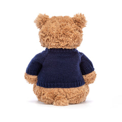 Bartholomew Bear with Personalized Navy Jumper - Jellycat Discount
