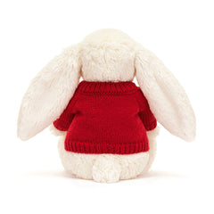 Bashful Cream Bunny with Personalized Red Jumper - Jellycat For Sale