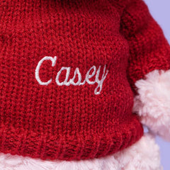 Leola Bear with Personalized Red Jumper - Jellycat Online