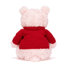 Leola Bear with Personalized Red Jumper - Jellycat Online