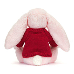 Bashful Pink Bunny with Personalized Red Jumper - Jellycat Online
