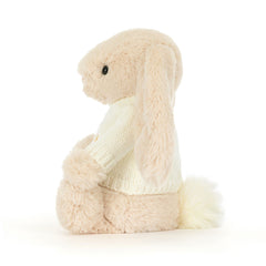 Bashful Luxe Bunny Willow with Personalized Cream Jumper - Jellycat Discount
