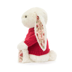 Blossom Cream Bunny 'Berry' with Personalized Red Jumper - Jellycat Discount