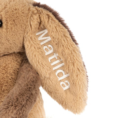 Personalized Bashful Patchwork Brown Bunny Original - Jellycat For Sale