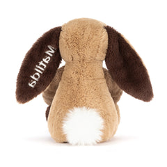 Personalized Bashful Patchwork Brown Bunny Original - Jellycat For Sale