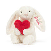 Personalized Bashful Red Love Heart Bunny Medium - Jellycat Online