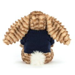 Bashful Luxe Bunny Juniper with Personalized Navy Jumper - Jellycat For Sale