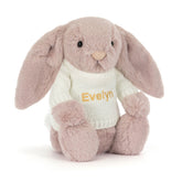 Bashful Luxe Bunny Rosa with Personalized Cream Jumper - Jellycat