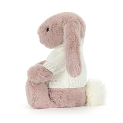 Bashful Luxe Bunny Rosa with Personalized Cream Jumper - Jellycat