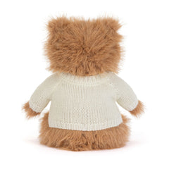 Bartholomew Bear Bouffant with Personalized Cream Jumper - Jellycat
