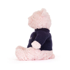 Leola Bear with Personalized Navy Jumper - Jellycat Sale