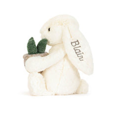 Personalized Cream Bunny with Plant - Jellycat