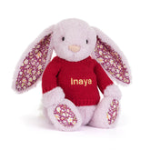 Thistlepop Blossom Luxe Bunny with Personalized Red Jumper - Jellycat Sale