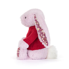 Thistlepop Blossom Luxe Bunny with Personalized Red Jumper - Jellycat Sale