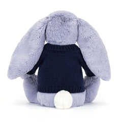 Bashful Viola Bunny with Personalized Navy Jumper - Jellycat Sale