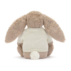 Blossom Beige Bunny 'Petal' with Personalized Cream Jumper - Jellycat