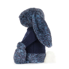 Hopscone Luxe Bunny with Personalized Navy Jumper - Jellycat Online