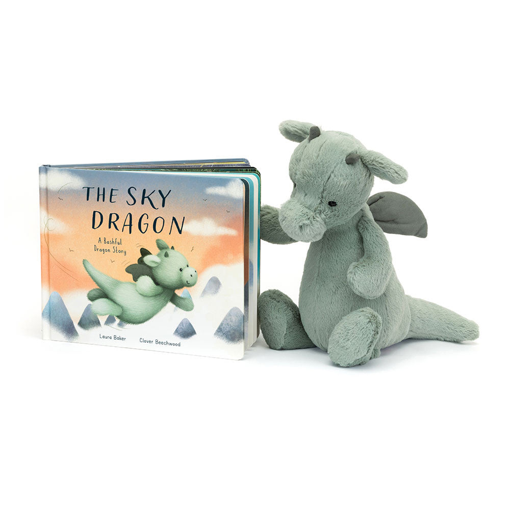 The Sky Dragon Book & Bashful Dragon Medium - Jellycat For Sale