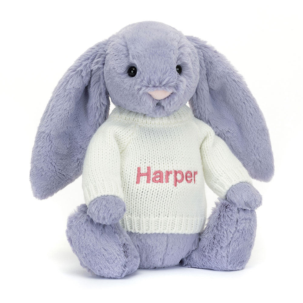 Bashful Viola Bunny with Personalized Cream Jumper - Jellycat Discount