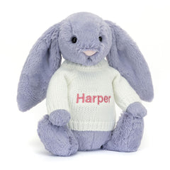 Bashful Viola Bunny with Personalized Cream Jumper - Jellycat Discount