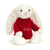 Bashful Twinkle Bunny with Personalized Red Jumper - Jellycat Sale