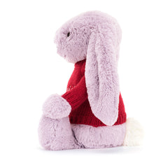 Bashful Lilac Bunny with Personalized Red Jumper - Jellycat Online