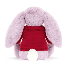 Bashful Lilac Bunny with Personalized Red Jumper - Jellycat Online
