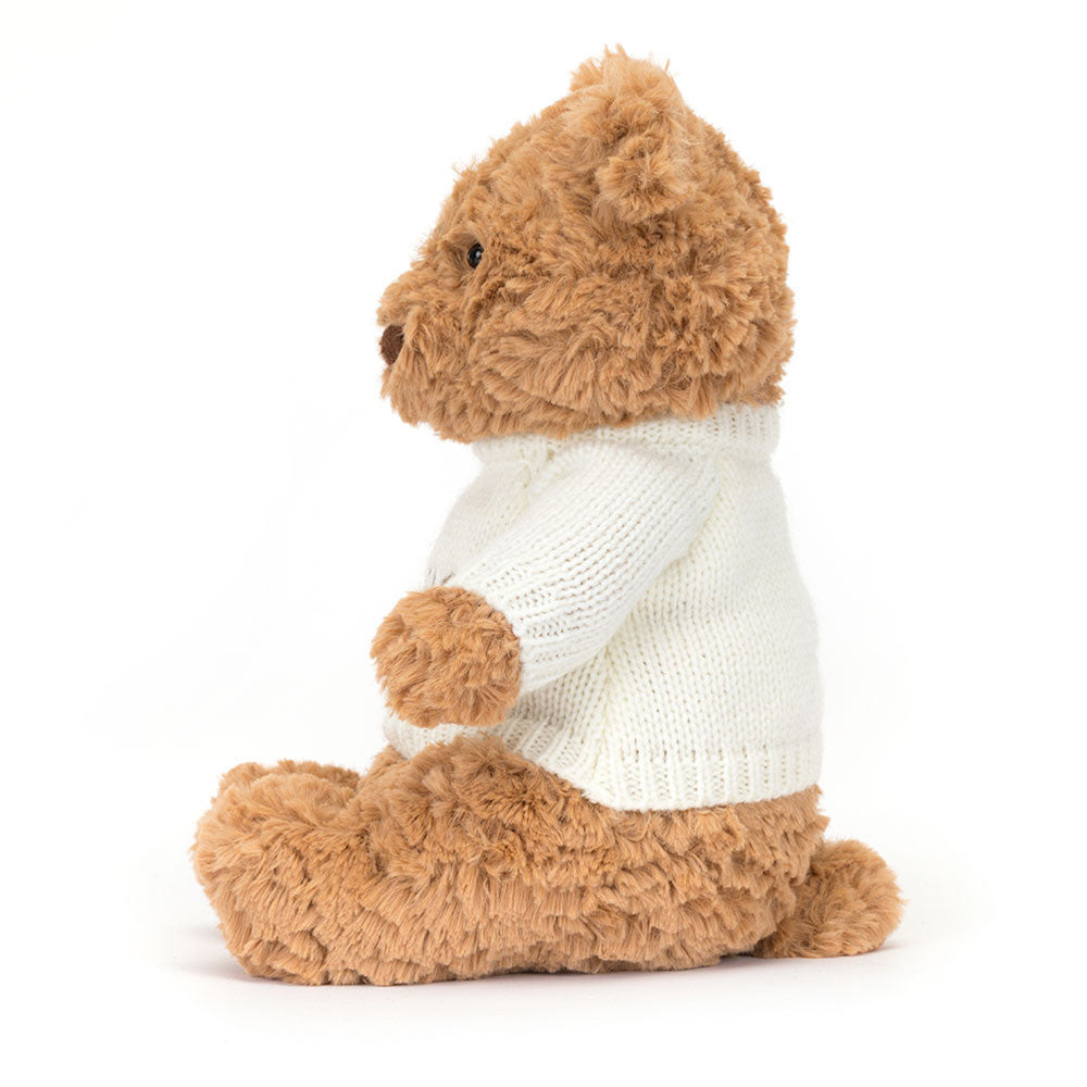 Bartholomew Bear with Personalized Cream Jumper - Jellycat