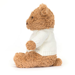 Bartholomew Bear with Personalized Cream Jumper - Jellycat