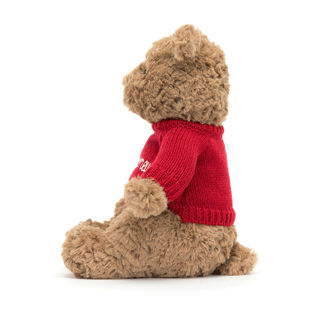 Bartholomew Bear with Personalized Red Jumper - Jellycat For Sale
