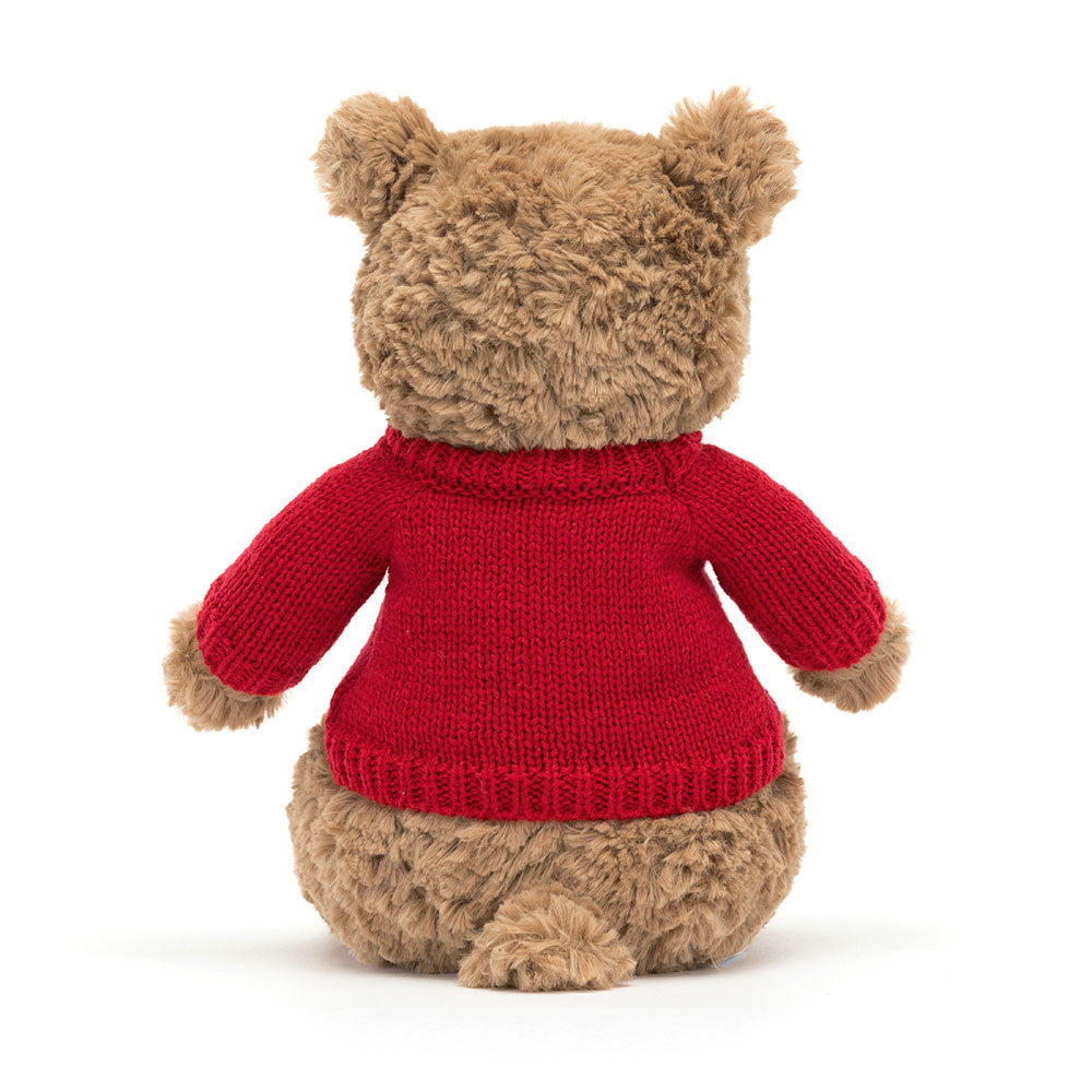 Bartholomew Bear with Personalized Red Jumper - Jellycat For Sale