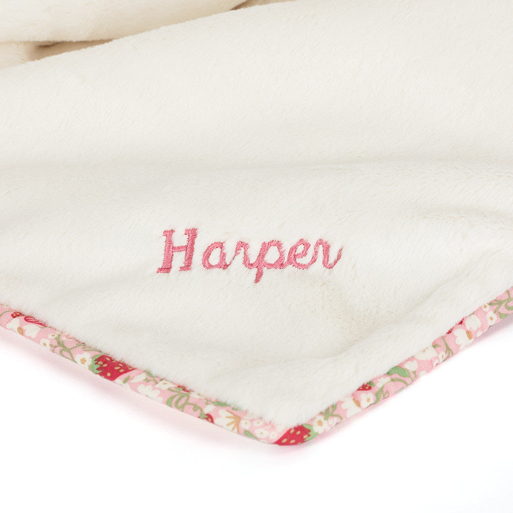 Personalized Blossom Cream Bunny 'Berry' Blankie - Jellycat For Sale