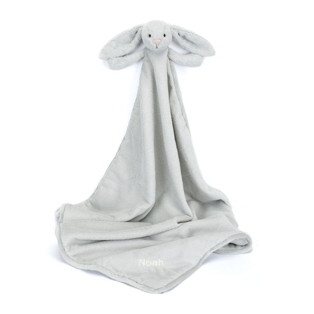 Personalized Bashful Silver Bunny Blankie - Jellycat