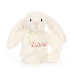 Bashful Cream Bunny with Personalized Cream Jumper - Jellycat Sale