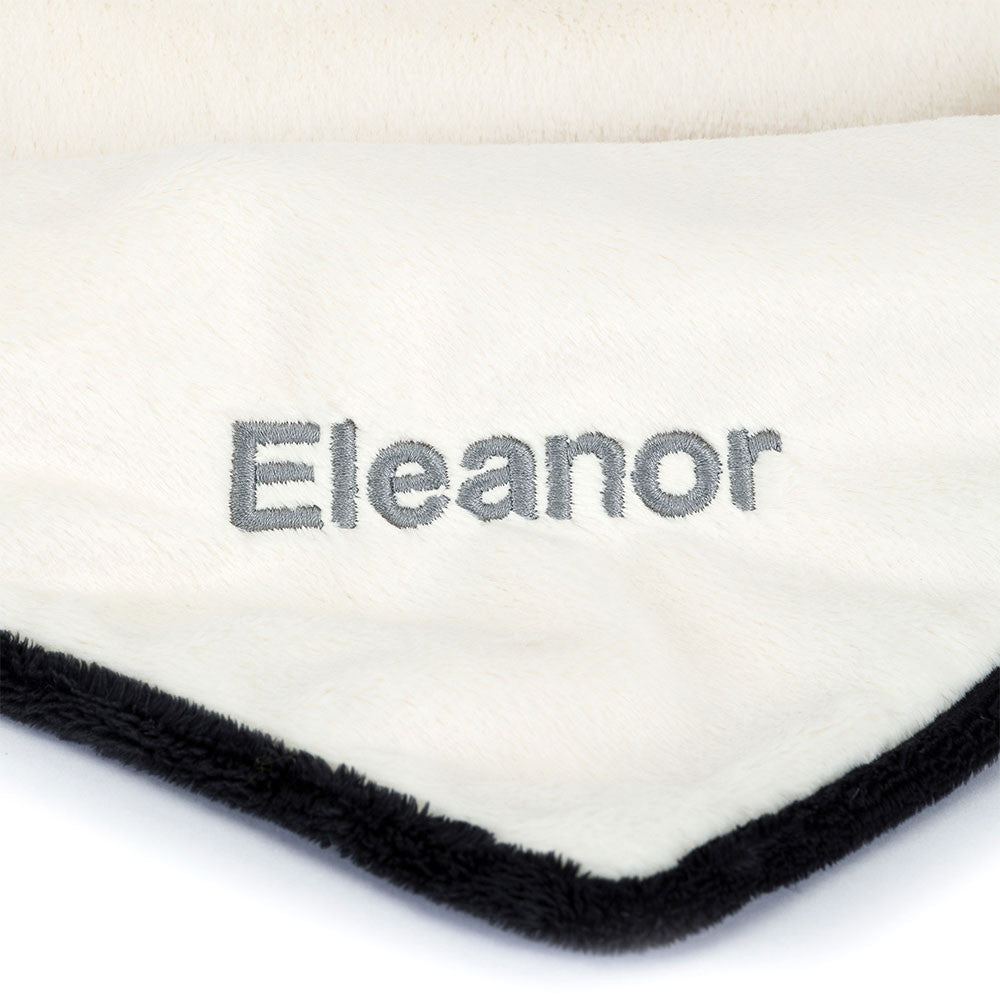 Personalized Bashful Black & Cream Puppy Blankie - Jellycat Sale