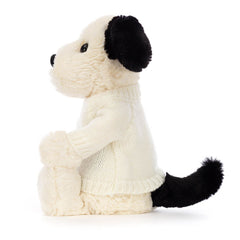 Bashful Black & Cream Puppy with Personalized Cream Jumper - Jellycat Discount