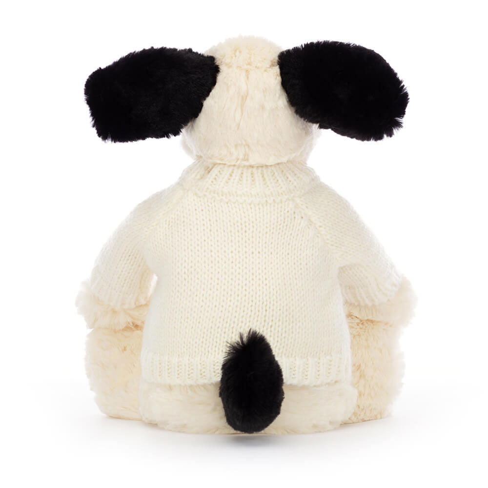 Bashful Black & Cream Puppy with Personalized Cream Jumper - Jellycat Discount