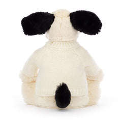 Bashful Black & Cream Puppy with Personalized Cream Jumper - Jellycat Discount