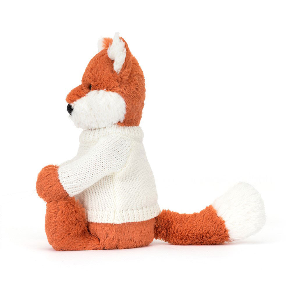 Bashful Fox Cub with Personalized Cream Jumper - Jellycat For Sale